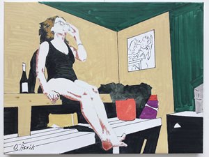 Sauna night II-oil on canvas 38,5x50-2024